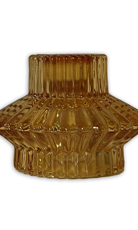 Glas lysestage og fyrfadsstage - Sunflower #WAR73