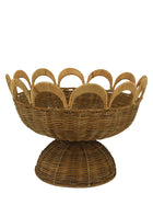 Large Rattan Bowl in rattan with scalloped edge D40 cm #WAR167