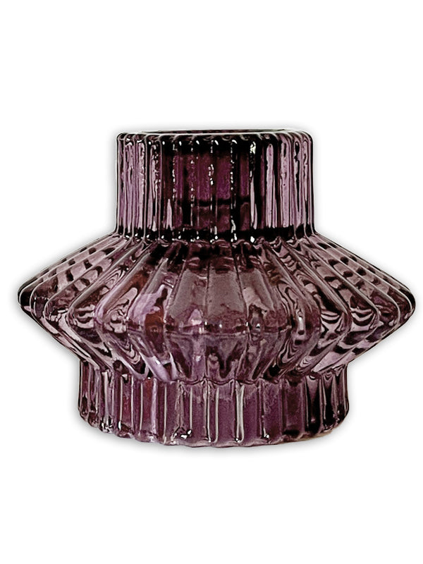 Glas lysestage og fyrfadsstage - Wistful mauve #WAR70