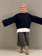 Oversize bluse m/vide ærmer - #2678
