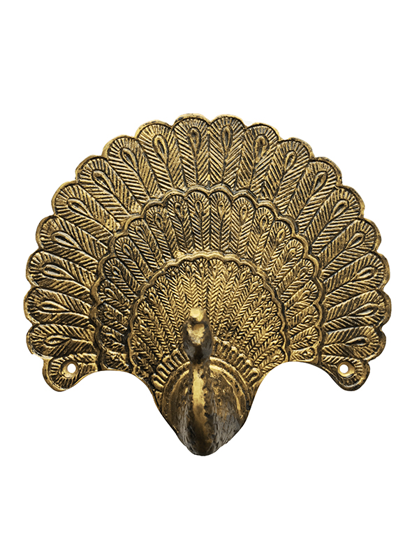 Hook - peacock - brass finish #WAR34