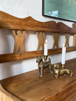 Candle holder - fox terrier dog - brass finish #WAR29