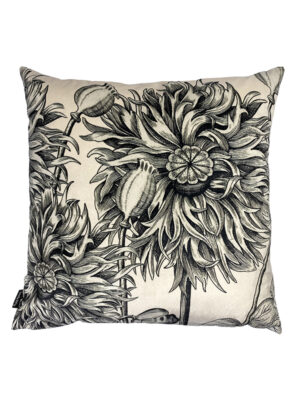 Velvet cushion cover - white poppy #LA65