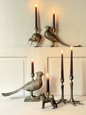 Candle holder - pheasant- brass finish #WAR10