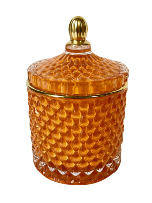 Glass jar with lid - orange #WAR45A
