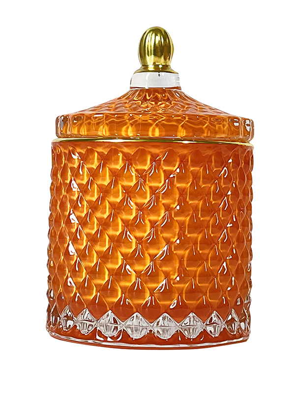Glass jar with lid - orange #WAR45A