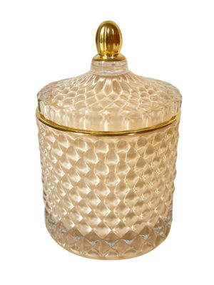 Glass jar with lid - white pearl #WAR45B