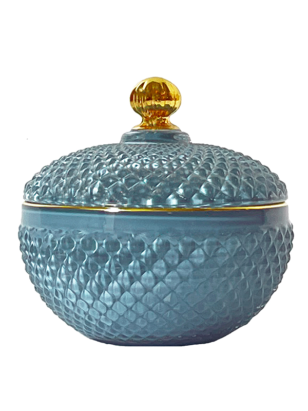 Glass jar with lid - light blue #WAR46B