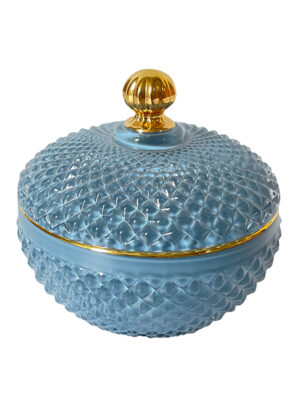 Glass jar with lid - light blue #WAR46B
