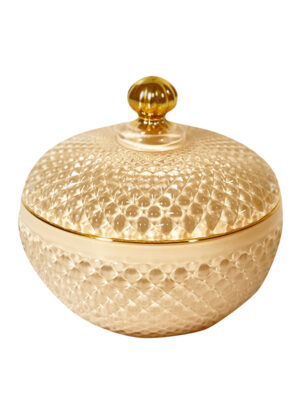 Glass jar with lid - white pearl #WAR46C
