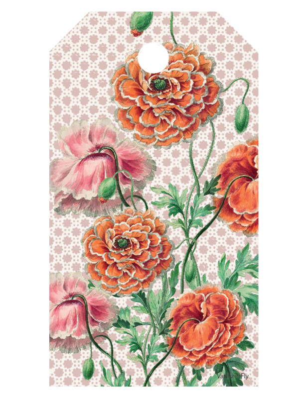 Gift tag - flower line - WAR63D (10 pack- 10 pcs of same design)