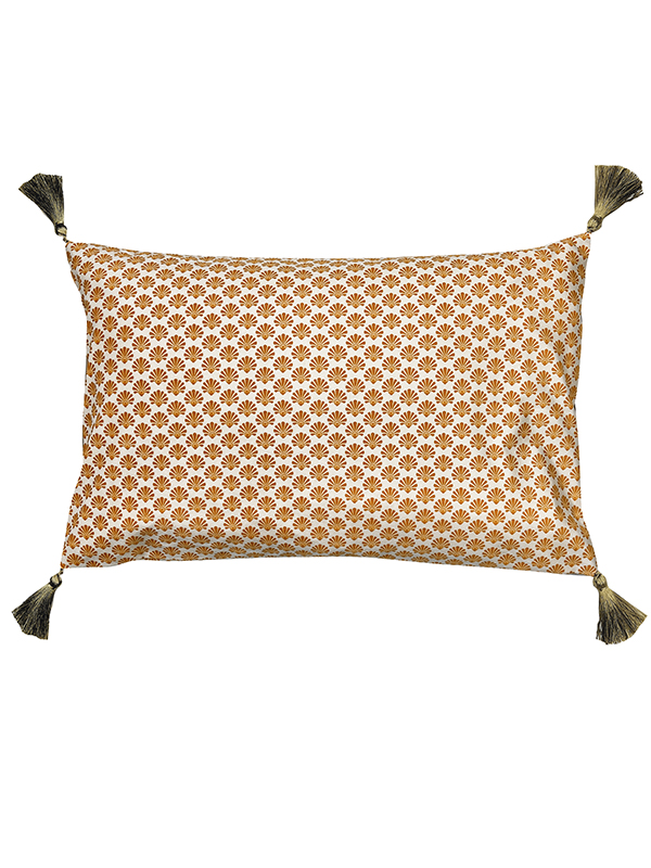 Velvet cushion cover w/tassel - Happiness #LA169