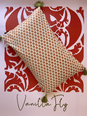 Velvet cushion cover w/tassel - Happiness #LA169