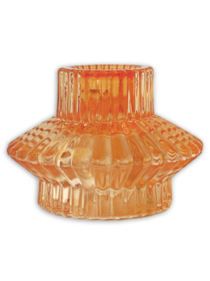 Glas lysestage og fyrfadsstage - Copper tan #WAR72