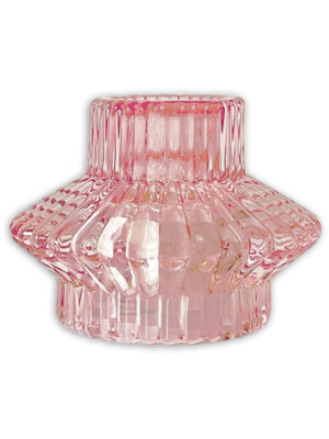 Glas lysestage og fyrfadsstage - Seashell pink #WAR75